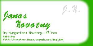 janos novotny business card